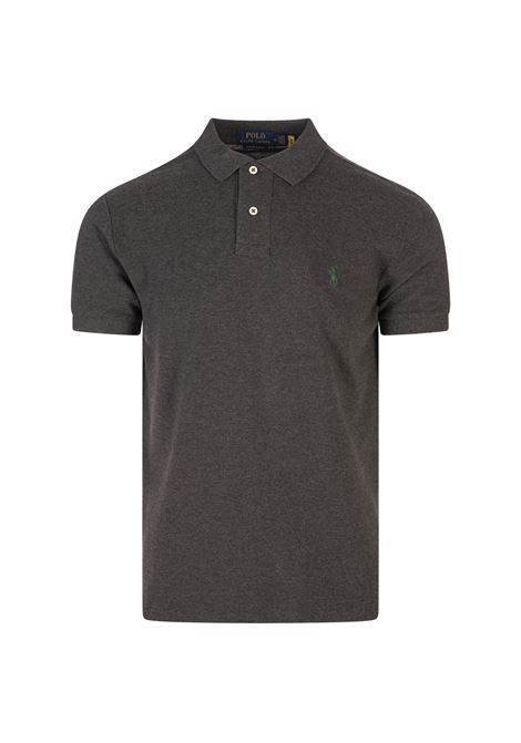 Polo Custom Slim-Fit In Pique' Grigio Con Pony a Contrasto RALPH LAUREN | 710-782592002